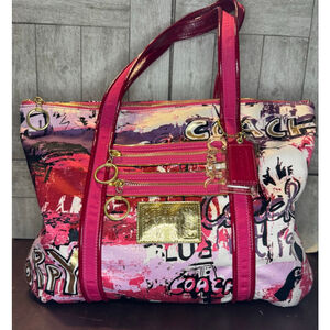 Coach Poppy Graffiti Glam Tote 14987 Pink Y2K